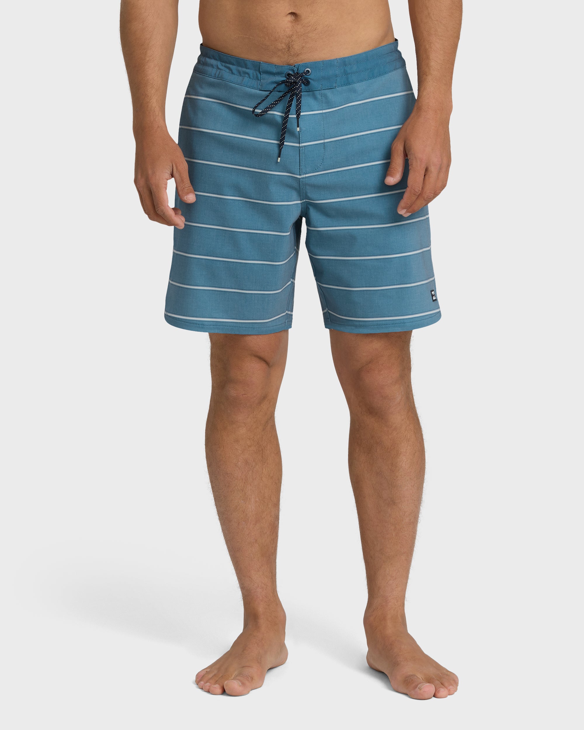 73 Lo Tide 18 Boardshorts - Real Teal Stripe - Real Teal