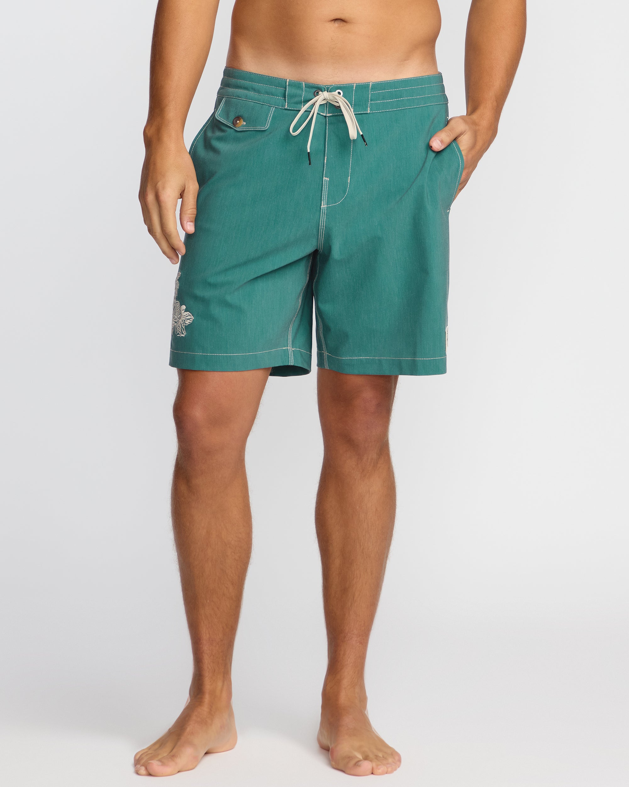 Austin Garage Lo Tides 19 Boardshorts - Teal - Image 4