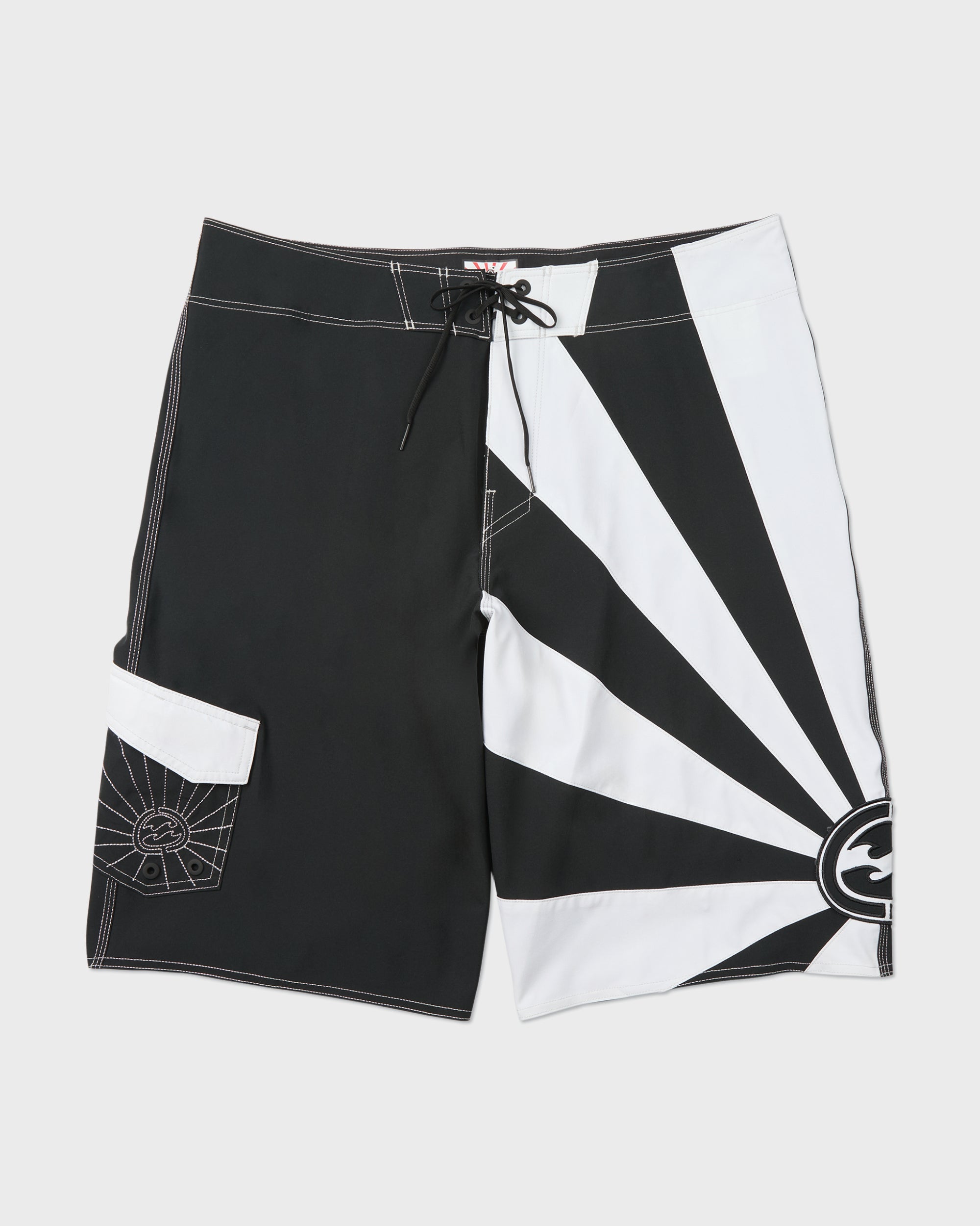 A.I. Rising Sun Pro Boardshorts - Black/White - Image 3